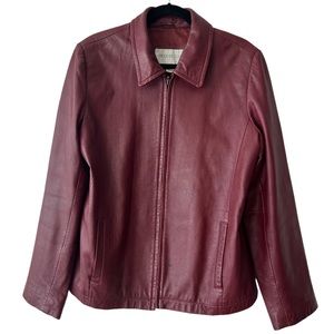 HUGO BUSCATI Leather Jacket in Red Sz L